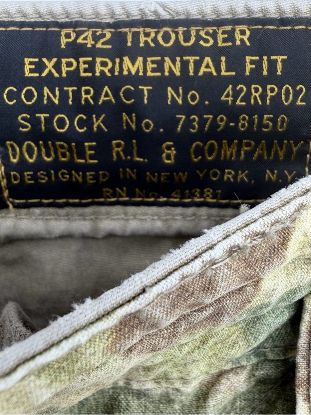 RARE Vintage RRL Double RL P42 Experimental Camo Trousers Reversible Military 34 - Picture 3 of 16